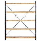 5-Tier Bookcase 140x30x180 cm Solid Mango Wood - Front View