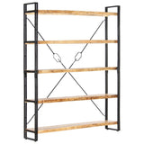5-Tier Bookcase 140x30x180 cm Solid Mango Wood