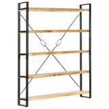 5-Tier Bookcase 140x30x180 cm Solid Mango Wood - Extra Image