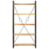 5-Tier Bookcase 90x30x180 cm Solid Mango Wood