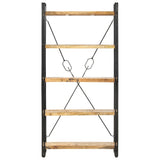 5-Tier Bookcase 90x30x180 cm Solid Mango Wood - Front View