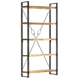 5-Tier Bookcase 90x30x180 cm Solid Mango Wood - Low Angle