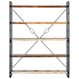 5-Tier Bookcase 140x30x180 cm Solid Reclaimed Wood - Front View