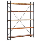5-Tier Bookcase 140x30x180 cm Solid Reclaimed Wood - Low Angle
