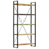 5-Tier Bookcase 90x30x180 cm Solid Reclaimed Wood - Close-Up Angle