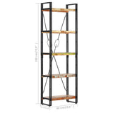 5-Tier Bookcase 60x30x180 cm Solid Reclaimed Wood