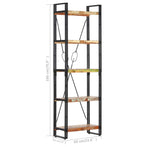 5-Tier Bookcase 60x30x180 cm Solid Reclaimed Wood