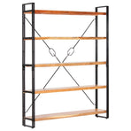 5-Tier Bookcase 140x30x180 cm Solid Acacia Wood