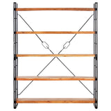 5-Tier Bookcase 140x30x180 cm Solid Acacia Wood - Front View
