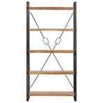 5-Tier Bookcase 90x30x180 cm Solid Acacia Wood