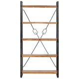5-Tier Bookcase 90x30x180 cm Solid Acacia Wood - Front View