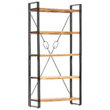 5-Tier Bookcase 90x30x180 cm Solid Acacia Wood - Close-Up Angle