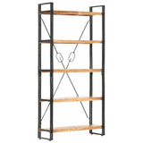 5-Tier Bookcase 90x30x180 cm Solid Acacia Wood - Low Angle