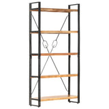 5-Tier Bookcase 90x30x180 cm Solid Acacia Wood