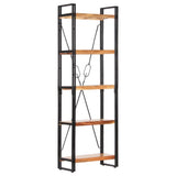 5-Tier Bookcase 60x30x180 cm Solid Acacia Wood - Close-Up Angle