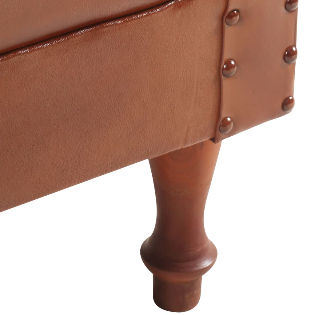 Tub Chair Brown Real Leather