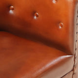 Tub Chair Brown Real Leather