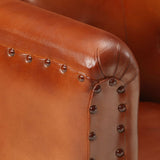 Tub Chair Brown Real Leather