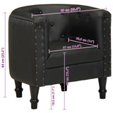 Tub Chair Black Real Leather - Extra Image