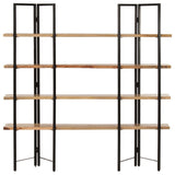 4-Tier Bookcase 160x35x160 cm Solid Mango Wood - Front View