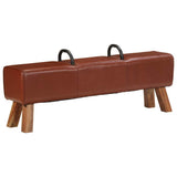Vintage Turnbock Bench with Handles Real Goat Leather