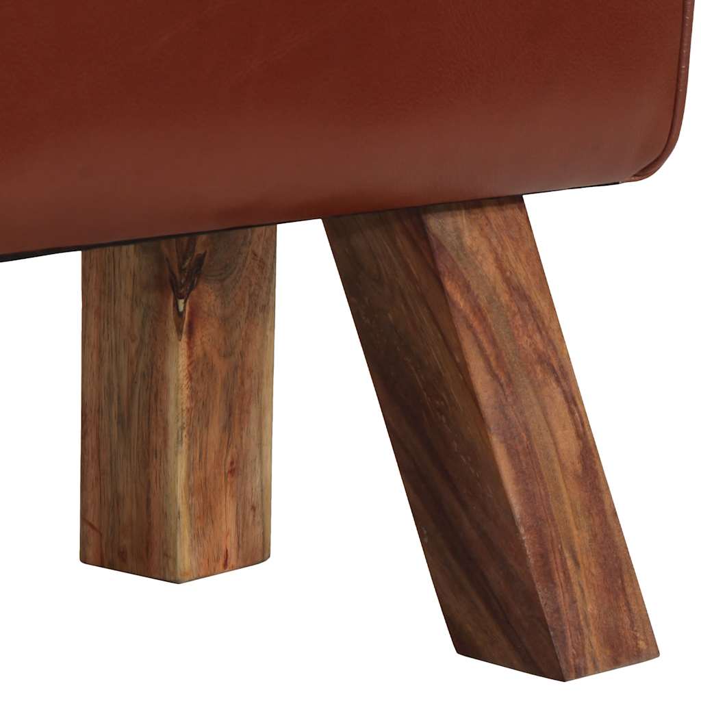 Vintage Turnbock Bench with Handles Real Goat Leather