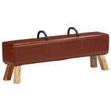 Vintage Turnbock Bench with Handles Real Goat Leather