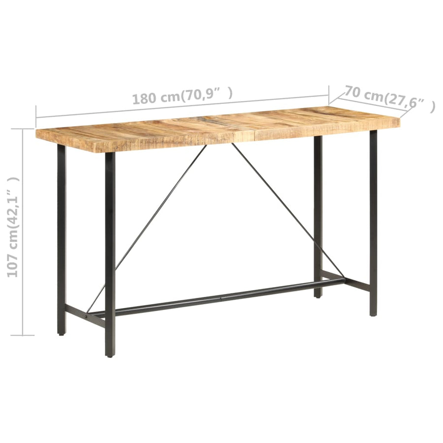 Bar table 180x70x107 cm Rough Mango Wood