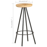 Bar Stools 4 pcs Rough Mango Wood - 45-Degree Angle