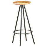 Bar Stools 4 pcs Rough Mango Wood - Rear View