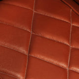 Tub Chair Brown Real Goat Leather - Rear View