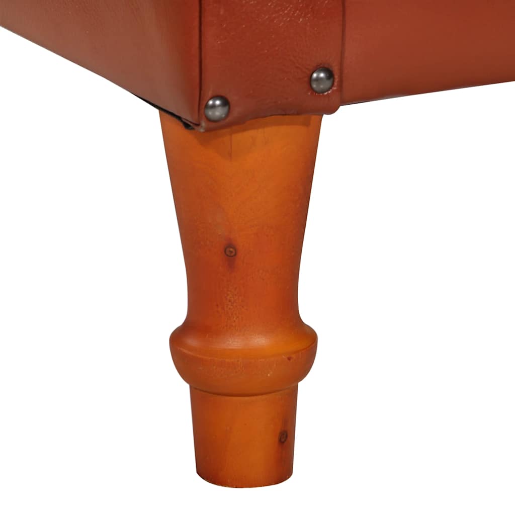 Tub Chair Brown Real Goat Leather