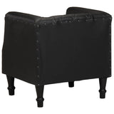Tub Chair Black Real Goat Leather - Top-Down View