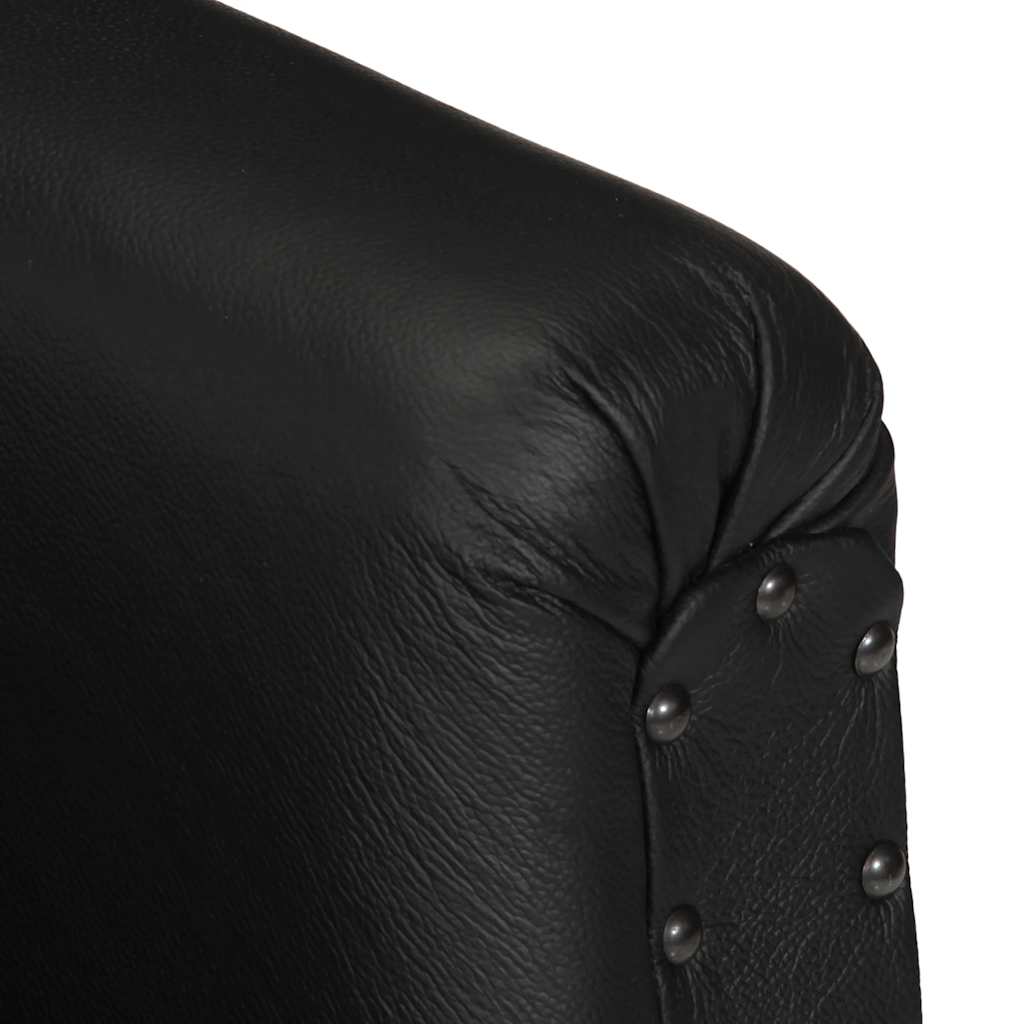 Tub Chair Black Real Goat Leather