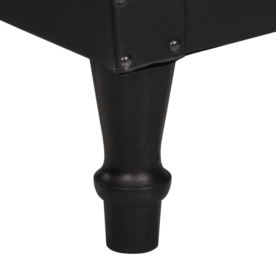 Tub Chair Black Real Goat Leather
