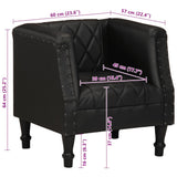 Tub Chair Black Real Goat Leather - Extra Image