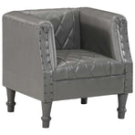 Tub Chair Grey Real Goat Leather