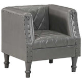 Tub Chair Grey Real Goat Leather