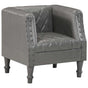 Tub Chair Grey Real Goat Leather