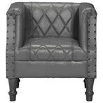 Tub Chair Grey Real Goat Leather