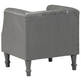 Tub Chair Grey Real Goat Leather