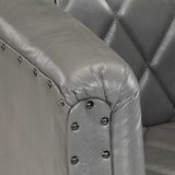 Tub Chair Grey Real Goat Leather