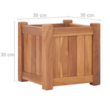 Raised Bed 30x30x30 cm Solid Teak Wood - Low Angle