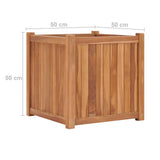 Raised Bed 50x50x50 cm Solid Teak Wood - Rear View