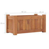 Raised Bed 50x25x25 cm Solid Teak Wood - Close-Up Angle