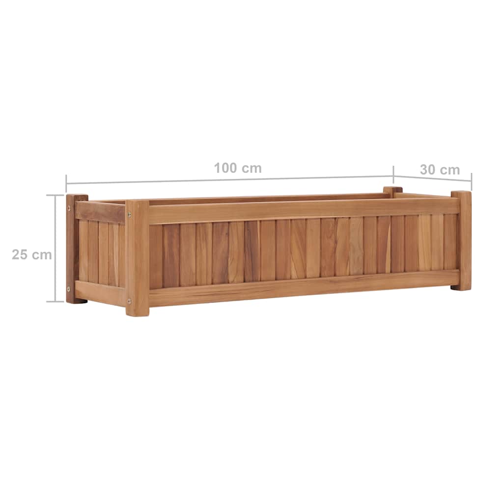 Raised Bed 100x30x25 cm Solid Teak Wood