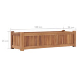 Raised Bed 100x30x25 cm Solid Teak Wood - Close-Up Angle