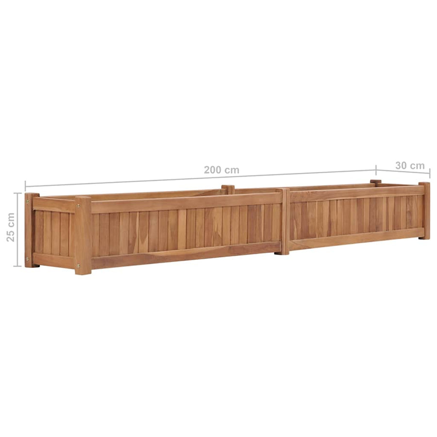 Raised Bed 200x30x25 cm Solid Teak Wood