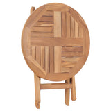 Folding Garden Table 45 cm Solid Teak Wood - Top-Down View