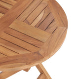 Folding Garden Table 45 cm Solid Teak Wood - Rear View